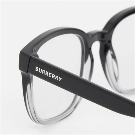 Logo Detail Square Optical Frames in Black/transparent 